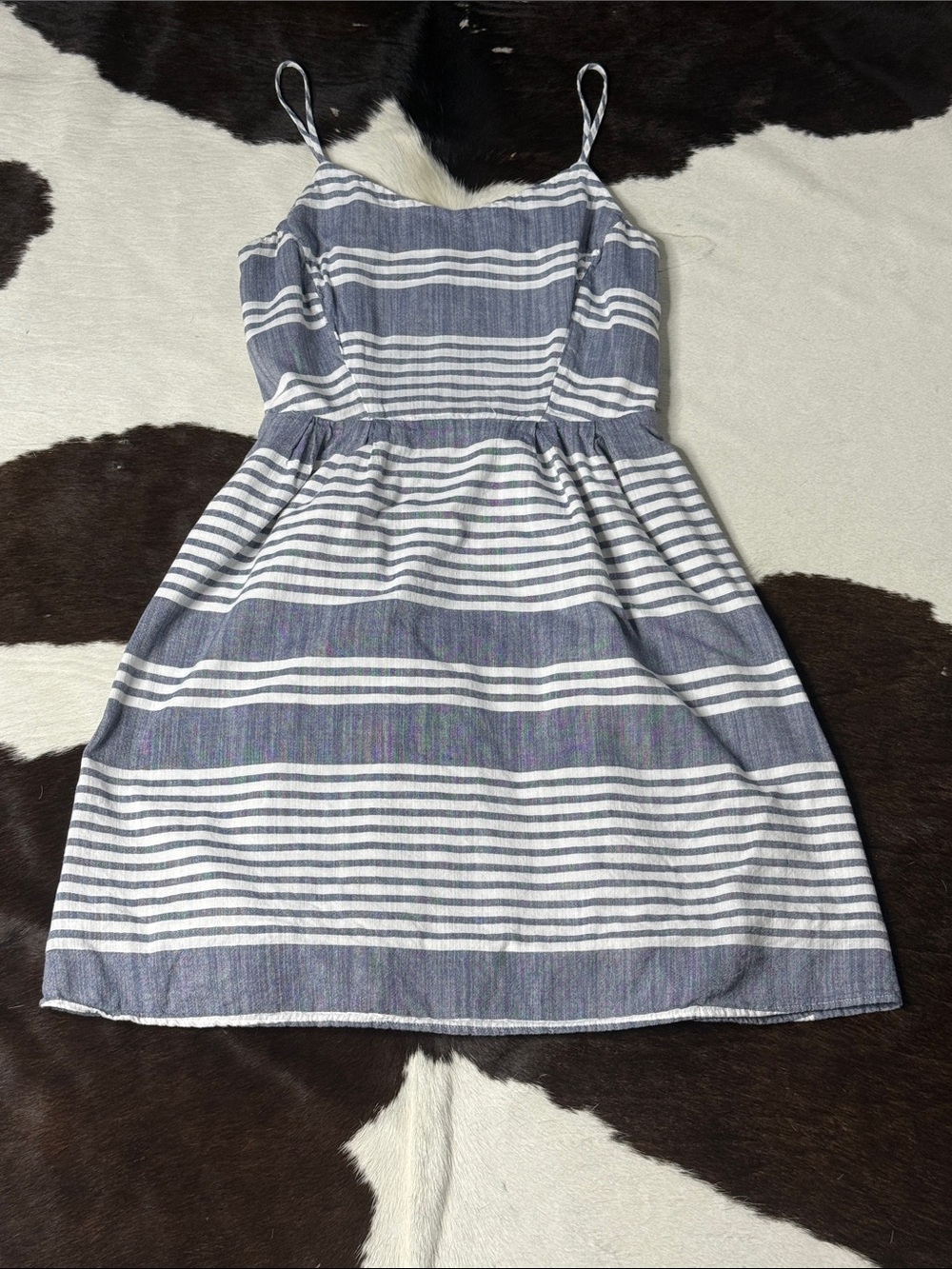 Old Navy Blue and White Striped Spaghetti Strap Dress